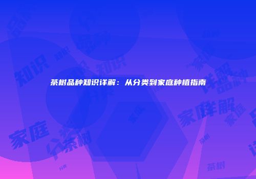 茶树品种知识详解：从分类到家庭种植指南