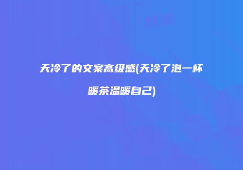 天冷了的文案高级感(天冷了泡一杯暖茶温暖自己)