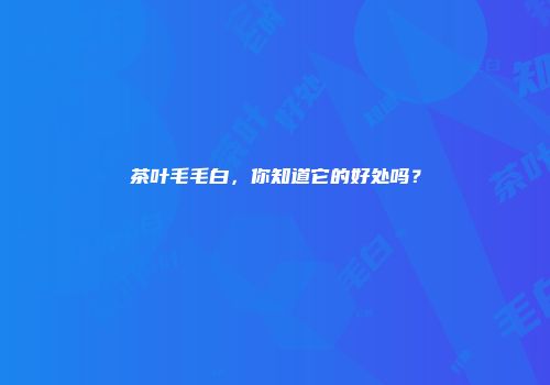 茶叶毛毛白，你知道它的好处吗？