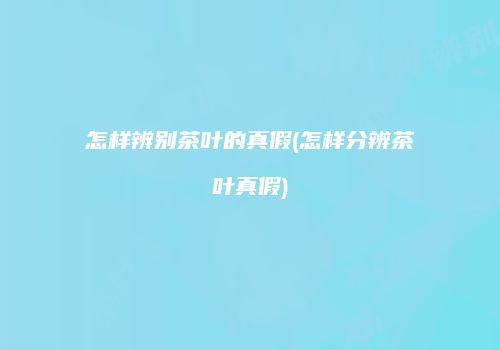 怎样辨别茶叶的真假(怎样分辨茶叶真假)