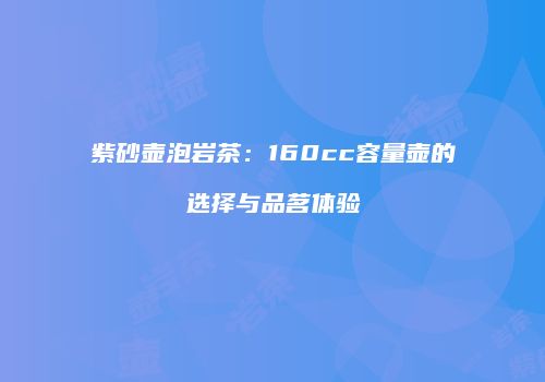 紫砂壶泡岩茶：160cc容量壶的选择与品茗体验