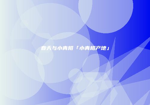 春天与小青柑「小青柑产地」