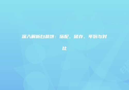 深入解析白茶饼：搭配、储存、年份与对比