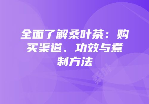 全面了解桑叶茶：购买渠道、功效与煮制方法