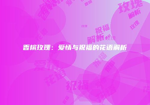 香槟玫瑰：爱情与祝福的花语解析
