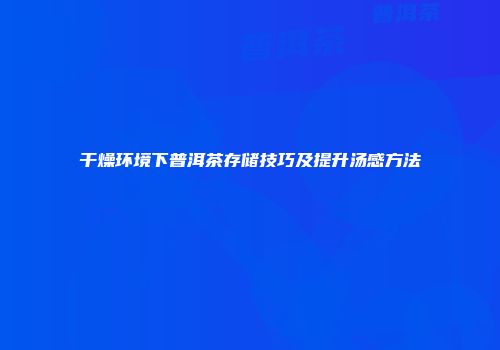干燥环境下普洱茶存储技巧及提升汤感方法