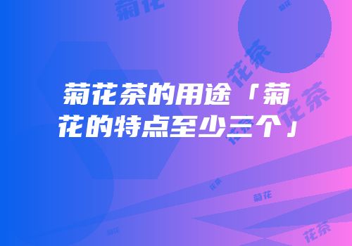 菊花茶的用途「菊花的特点至少三个」