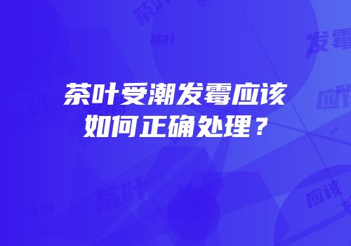 茶叶受潮发霉应该如何正确处理？