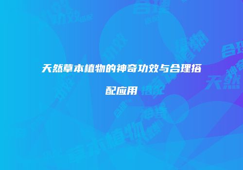 天然草本植物的神奇功效与合理搭配应用