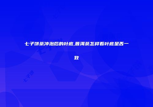 七子饼茶冲泡后的叶底,普洱茶怎样看叶底是否一致
