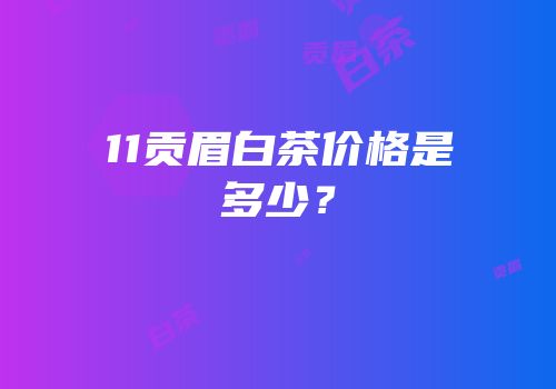 11贡眉白茶价格是多少？