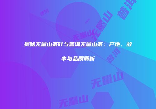 揭秘无量山茶叶与普洱无量山茶：产地、故事与品质解析