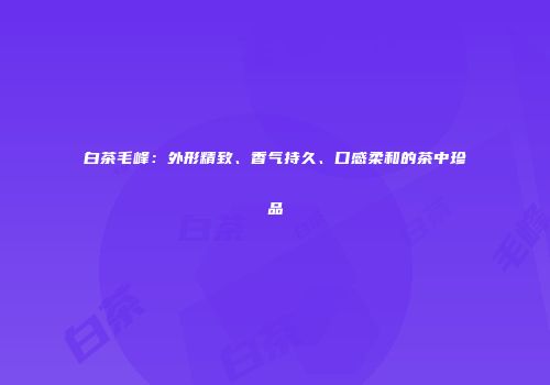 白茶毛峰：外形精致、香气持久、口感柔和的茶中珍品