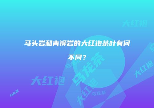 马头岩和青狮岩的大红袍茶叶有何不同？