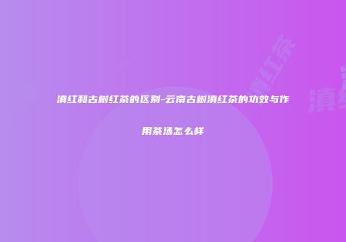 滇红和古树红茶的区别-云南古树滇红茶的功效与作用茶汤怎么样