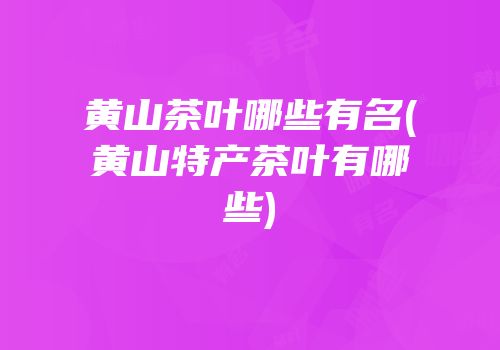 黄山茶叶哪些有名(黄山特产茶叶有哪些)