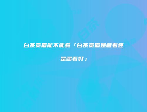 白茶贡眉能不能煮「白茶贡眉是藏着还是喝着好」