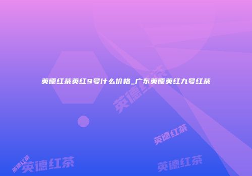 英德红茶英红9号什么价格_广东英德英红九号红茶