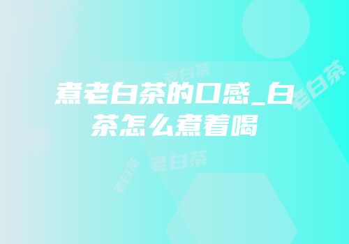 煮老白茶的口感_白茶怎么煮着喝