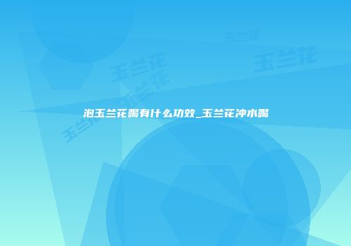 泡玉兰花喝有什么功效_玉兰花冲水喝