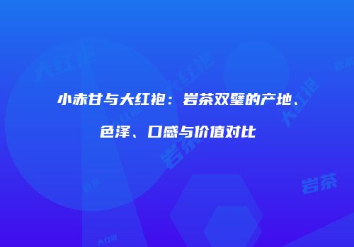小赤甘与大红袍：岩茶双璧的产地、色泽、口感与价值对比