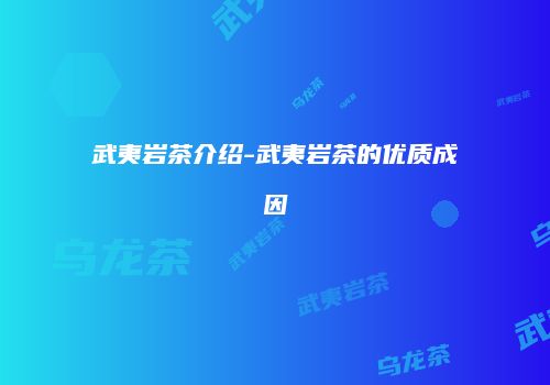 武夷岩茶介绍-武夷岩茶的优质成因