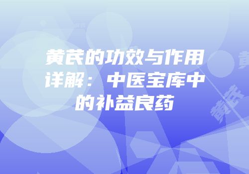 黄芪的功效与作用详解：中医宝库中的补益良药