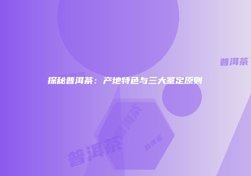 探秘普洱茶：产地特色与三大鉴定原则