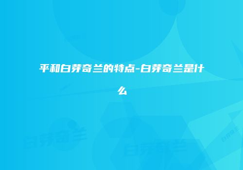 平和白芽奇兰的特点-白芽奇兰是什么