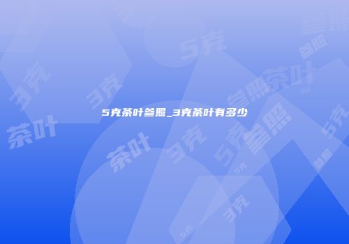 5克茶叶参照_3克茶叶有多少