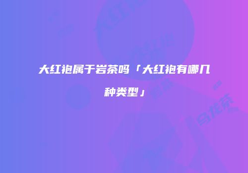大红袍属于岩茶吗「大红袍有哪几种类型」