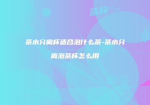 茶水分离杯适合泡什么茶-茶水分离泡茶杯怎么用