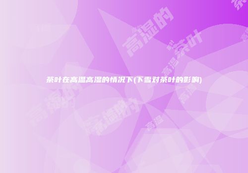 茶叶在高温高湿的情况下(下雪对茶叶的影响)