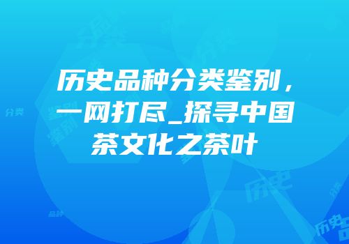 历史品种分类鉴别，一网打尽_探寻中国茶文化之茶叶