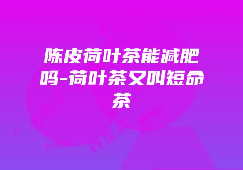 陈皮荷叶茶能减肥吗-荷叶茶又叫短命茶