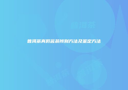 普洱茶真假茗茶辨别方法及鉴定方法