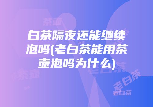白茶隔夜还能继续泡吗(老白茶能用茶壶泡吗为什么)