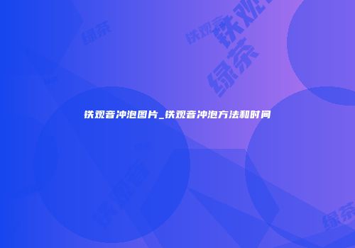 铁观音冲泡图片_铁观音冲泡方法和时间