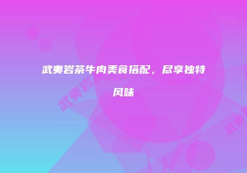武夷岩茶牛肉美食搭配，尽享独特风味