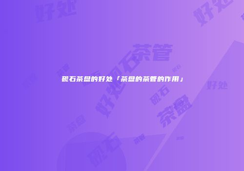 砚石茶盘的好处「茶盘的茶管的作用」