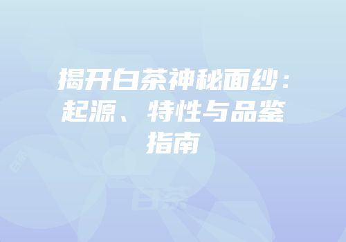 揭开白茶神秘面纱：起源、特性与品鉴指南