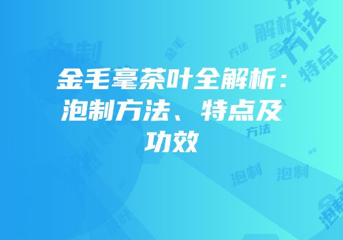 金毛毫茶叶全解析：泡制方法、特点及功效