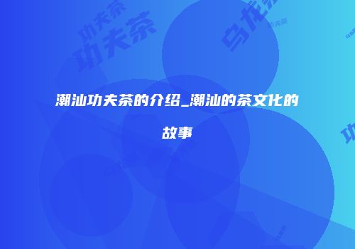 潮汕功夫茶的介绍_潮汕的茶文化的故事