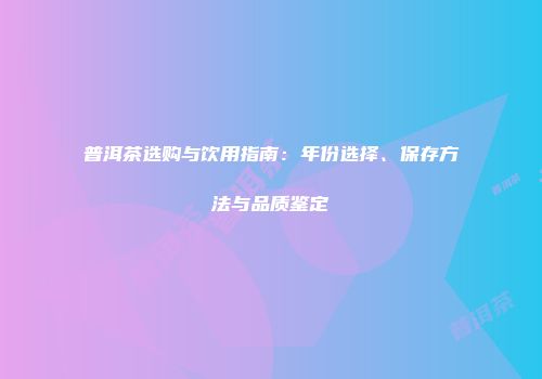 普洱茶选购与饮用指南：年份选择、保存方法与品质鉴定
