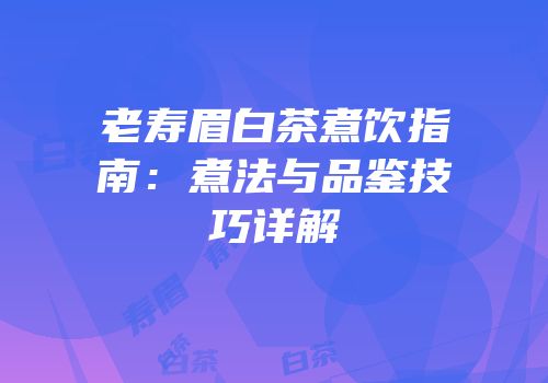 老寿眉白茶煮饮指南：煮法与品鉴技巧详解