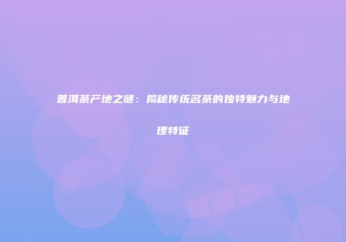 普洱茶产地之谜：揭秘传统名茶的独特魅力与地理特征