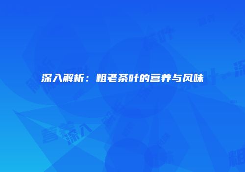 深入解析：粗老茶叶的营养与风味