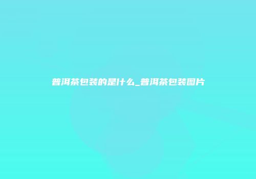 普洱茶包装的是什么_普洱茶包装图片