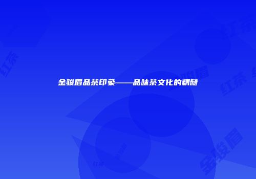 金骏眉品茶印象——品味茶文化的精髓