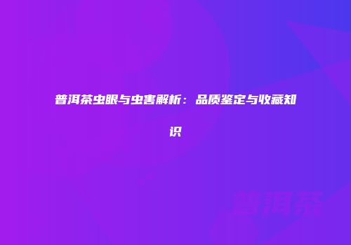 普洱茶虫眼与虫害解析：品质鉴定与收藏知识